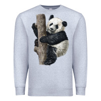 Heather Grey Giant Panda Premium Sweatshirt - LillyAllenDesigns