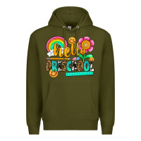 Army Green hello preschool Premium Hoodie - NancyCooperArtShop