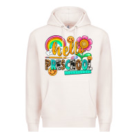 Pale Pink hello preschool Premium Hoodie - NancyCooperArtShop