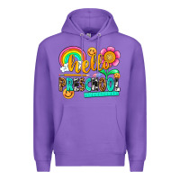 Purple hello preschool Premium Hoodie - NancyCooperArtShop