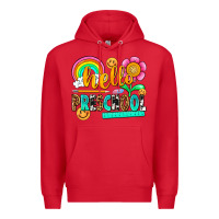 Red hello preschool Premium Hoodie - NancyCooperArtShop
