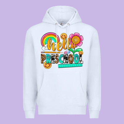 Hello Preschool Premium Hoodie Designed By Nancycooperartshop