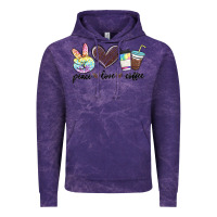 Cloud Purple peace love coffee Vintage Hoodie - MaliasSmallBusiness