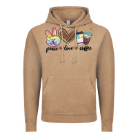 Vintage Coffee peace love coffee Vintage Hoodie - MaliasSmallBusiness