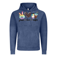 Vintage Denim peace love coffee Vintage Hoodie - MaliasSmallBusiness