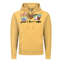 Vintage Mustard peace love coffee Vintage Hoodie - MaliasSmallBusiness