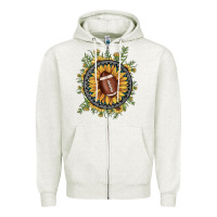 Oatmeal Heather football gemstone sunflower Zipper Hoodie - JahusDesignShop
