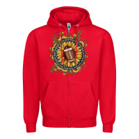 Red football gemstone sunflower Zipper Hoodie - JahusDesignShop