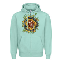 Football Gemstone Sunflower Zipper Hoodie | Teevron