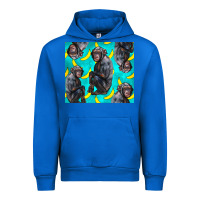 Cobalt Chimpanzee And Banana Urban Hoodie - LillyAllenDesigns