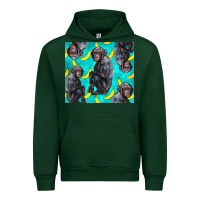 Forest Green Chimpanzee And Banana Urban Hoodie - LillyAllenDesigns