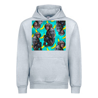 Heather Grey Chimpanzee And Banana Urban Hoodie - LillyAllenDesigns