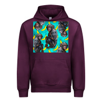 Mauve Wine Chimpanzee And Banana Urban Hoodie - LillyAllenDesigns