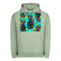 Pigment Oil Green Chimpanzee And Banana Urban Hoodie - LillyAllenDesigns