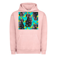 Pigment Salmon Chimpanzee And Banana Urban Hoodie - LillyAllenDesigns