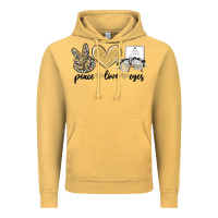 Vintage Mustard peace love eyes Vintage Hoodie - MaliasSmallBusiness