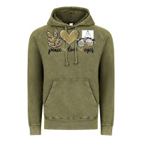 Vintage Olive peace love eyes Vintage Hoodie - MaliasSmallBusiness