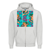 Dove Grey valentines day cupid and neon heart seamless pattern Zipper Hoodie - BundleAndBundleShop