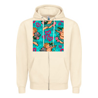 Sandshell valentines day cupid and neon heart seamless pattern Zipper Hoodie - BundleAndBundleShop