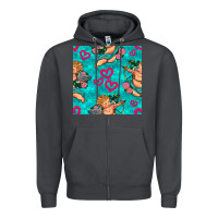 Smoke valentines day cupid and neon heart seamless pattern Zipper Hoodie - BundleAndBundleShop