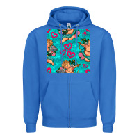 True Royal valentines day cupid and neon heart seamless pattern Zipper Hoodie - BundleAndBundleShop