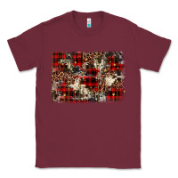 Burgundy christmas leopard cowhide background Classic Tee - BarkalooDesign