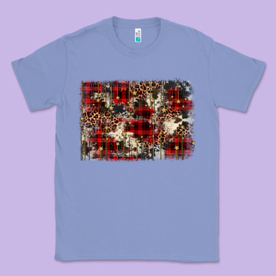Christmas Leopard Cowhide Background Classic Tee Designed By Barkaloodesign