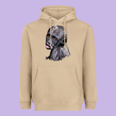 Baby Gorilla Head Heavyweight Hoodie Designed By Lillyallendesigns