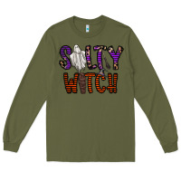 Army Green Salty Witch Long Sleeve Tee - CowhideDigitalArt
