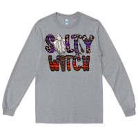 Heather Grey Salty Witch Long Sleeve Tee - CowhideDigitalArt