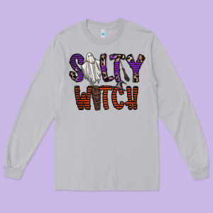 Salty Witch Long Sleeve Tee Designed By Cowhidedigitalart