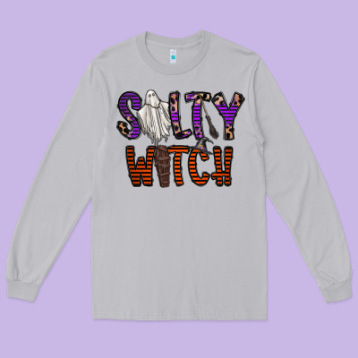 Salty Witch Long Sleeve Tee Designed By Cowhidedigitalart