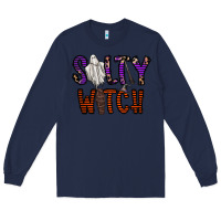 Navy Salty Witch Long Sleeve Tee - CowhideDigitalArt