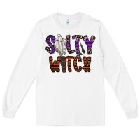 White Salty Witch Long Sleeve Tee - CowhideDigitalArt