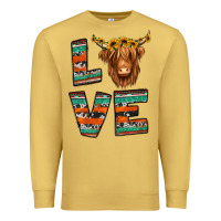 Antique Gold love highland cow Premium Sweatshirt - Jasminsmagicworld