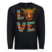 Black love highland cow Premium Sweatshirt - Jasminsmagicworld