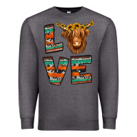 Charcoal Heather love highland cow Premium Sweatshirt - Jasminsmagicworld