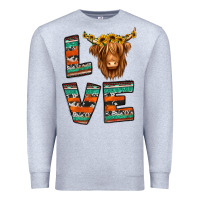 Heather Grey love highland cow Premium Sweatshirt - Jasminsmagicworld
