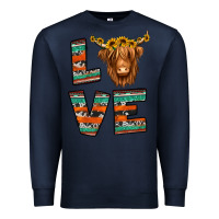 Navy love highland cow Premium Sweatshirt - Jasminsmagicworld
