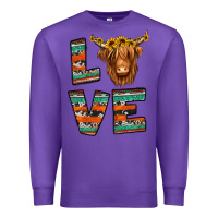 Purple love highland cow Premium Sweatshirt - Jasminsmagicworld