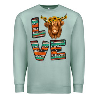 Seafoam love highland cow Premium Sweatshirt - Jasminsmagicworld