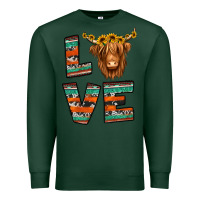 Sports Green love highland cow Premium Sweatshirt - Jasminsmagicworld