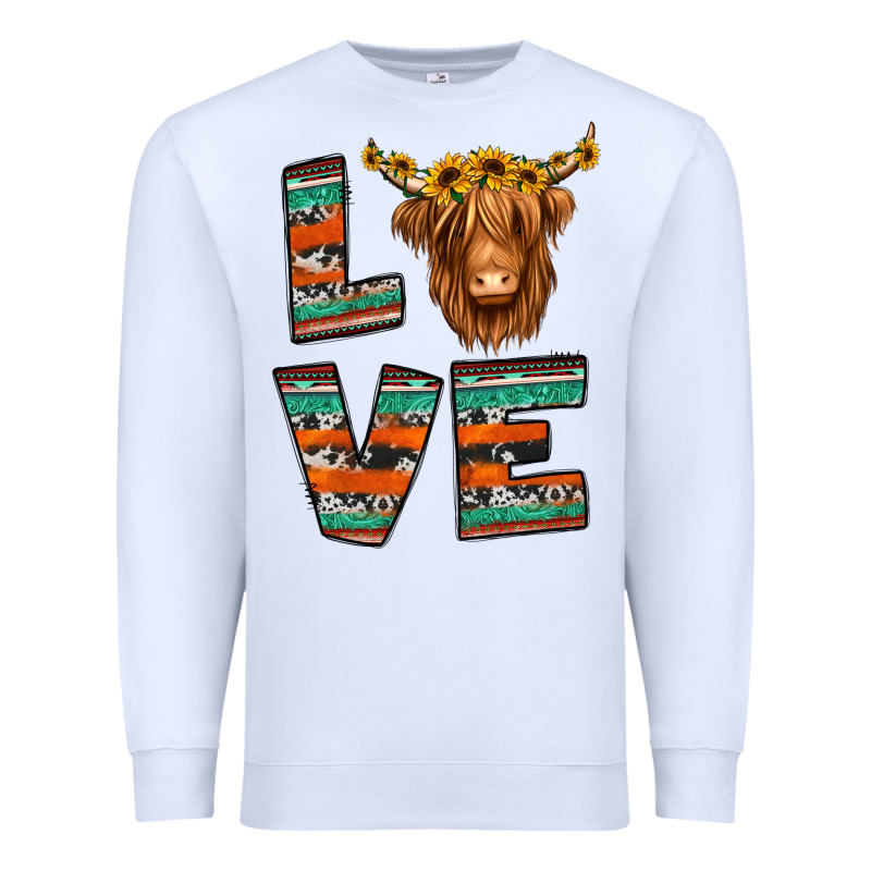 Love Highland Cow Premium Sweatshirt by Jasminsmagicworld | Teevron