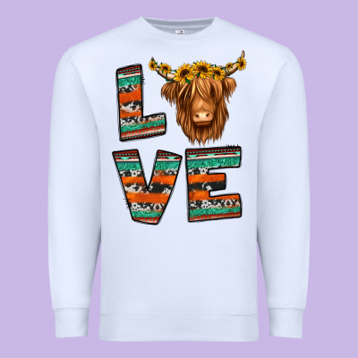 Love Highland Cow Premium Sweatshirt Designed By Jasminsmagicworld