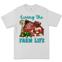 Dove Grey western loving the farm life barn cow pig rooster tractor wind wheel Premium Tee - Artiststas