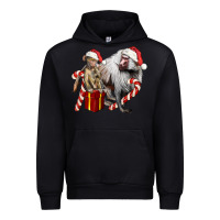 Black Christmas Baboon Baby And Mama Urban Hoodie - LillyAllenDesigns