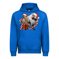 Cobalt Christmas Baboon Baby And Mama Urban Hoodie - LillyAllenDesigns