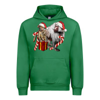 Emerald Christmas Baboon Baby And Mama Urban Hoodie - LillyAllenDesigns