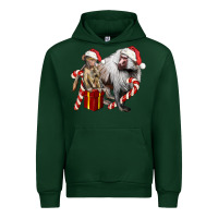 Forest Green Christmas Baboon Baby And Mama Urban Hoodie - LillyAllenDesigns