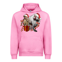 Fuchsia Pink Christmas Baboon Baby And Mama Urban Hoodie - LillyAllenDesigns
